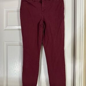 Old Navy High-Rise Pixie Pants in Deep Red